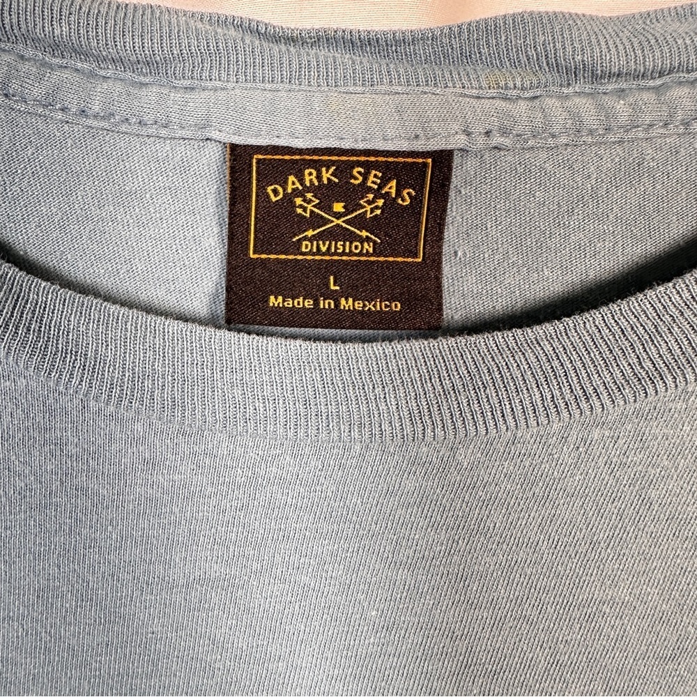 Dark Seas Division Graphic Tee — Tiki Mug Mermaid Surf Shirt (L) Blue Streetwear - Picture 7 of 9
